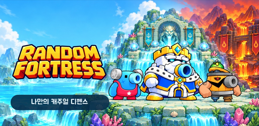 RandomFortress 공식 대표 이미지 — 캐릭터와 게임 로고