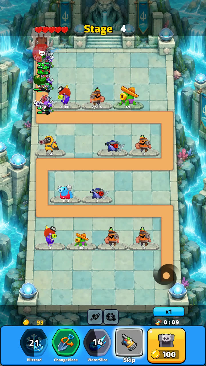 Real Solo gameplay with random towers placed along the path